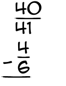 What is 40/41 - 4/6?