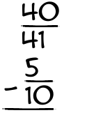 What is 40/41 - 5/10?