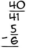 What is 40/41 - 5/6?