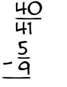 What is 40/41 - 5/9?
