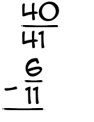 What is 40/41 - 6/11?