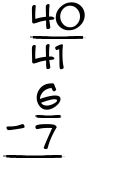 What is 40/41 - 6/7?