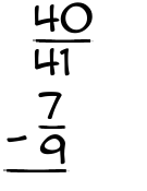 What is 40/41 - 7/9?