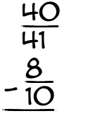 What is 40/41 - 8/10?