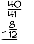 What is 40/41 - 8/12?