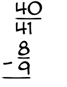 What is 40/41 - 8/9?