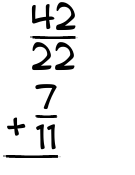 What is 42/22 + 7/11?