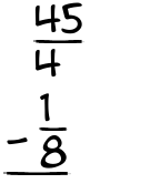 What is 45/4 - 1/8?