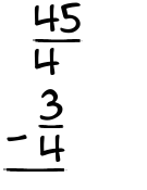What is 45/4 - 3/4?
