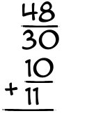 What is 48/30 + 10/11?