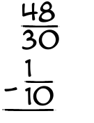 What is 48/30 - 1/10?