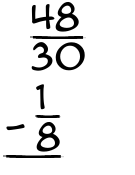 What is 48/30 - 1/8?