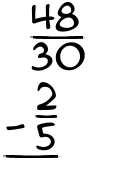 What is 48/30 - 2/5?