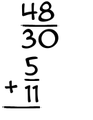 What is 48/30 + 5/11?