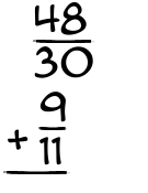What is 48/30 + 9/11?