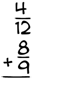 What is 4/12 + 8/9?