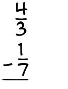 What is 4/3 - 1/7?