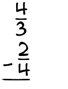 What is 4/3 - 2/4?