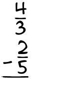 What is 4/3 - 2/5?