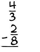 What is 4/3 - 2/8?