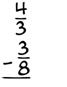 What is 4/3 - 3/8?
