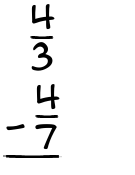 What is 4/3 - 4/7?
