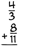 What is 4/3 + 8/11?