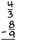 What is 4/3 - 8/9?