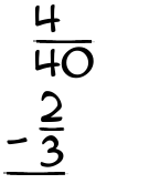 What is 4/40 - 2/3?