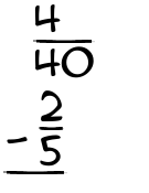 What is 4/40 - 2/5?