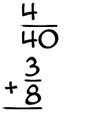 What is 4/40 + 3/8?