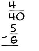 What is 4/40 - 5/6?
