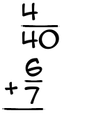 What is 4/40 + 6/7?