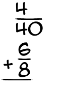 What is 4/40 + 6/8?