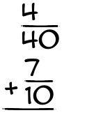What is 4/40 + 7/10?