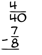 What is 4/40 - 7/8?