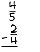 What is 4/5 - 2/4?