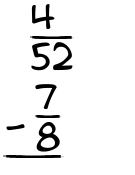 What is 4/52 - 7/8?