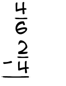 What is 4/6 - 2/4?