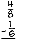 What is 4/8 - 1/6?