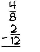 What is 4/8 - 2/12?