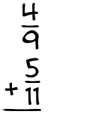 What is 4/9 + 5/11?