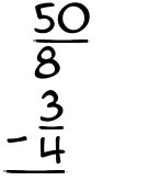 What is 50/8 - 3/4?