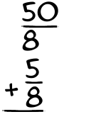 What is 50/8 + 5/8?