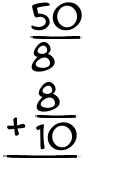 What is 50/8 + 8/10?