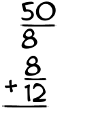 What is 50/8 + 8/12?