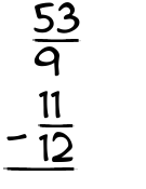 What is 53/9 - 11/12?