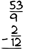 What is 53/9 - 2/12?