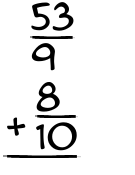 What is 53/9 + 8/10?