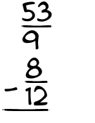 What is 53/9 - 8/12?